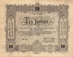 1848. 10Ft "Kossuth bankó" T:II/II-