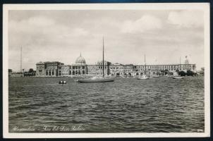 1938 Az Újpest játékosainak (Kállai, Vincze, Szalay, stb.) Alexandriából küldött levelezőlapon