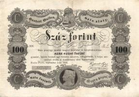 1848. 100Ft "Kossuth bankó" T:restaurált