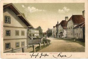 Reichersberg, Platz. Verlag Josef Schmid / square, street view (EK)