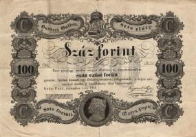 1848. 100Ft "Kossuth bankó" T:II-