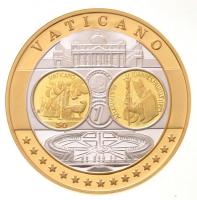 ~2002. Emlékérem az euróövezet országainak közös valutájáról - Vatikán aranyozott, ezüstözött Cu-Ni emlékérem (35mm) T:PP