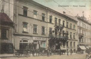 Chernivtsi, Czernowitz; Hotel Central, Hermann Ende, Marcus Arzt, Salzmann shops, David Gross publishers shop (EK)