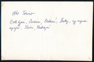 1960 Torino, Csoportképen Orth György, Orthné, Renato Cesarini, Senkey Imre, Senkeyné, Dante Panzeri...