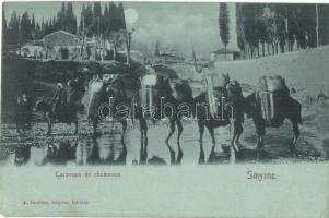 1899 Izmir, Smyrne; Caravane de chameaux / camel caravan. A. Virabian (EK)