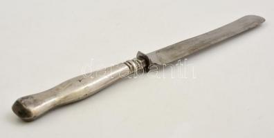 Antik ezüst nyelű kés (6db), jelzett (1867), mesterjeggyel (CSP), Wochenalt pengékkel, h: 26,5 cm