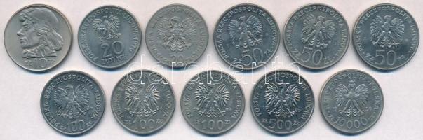 Lengyelország 1960-1990. 10Zl-10.000Zl (11xklf) emlékkiadás T:1-,2 Poland 1960-1990. 10 Zlotych - 10.000 Zlotych (11xdiff) commemorative coins C:AU,XF