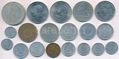 NDK 1952-1988. 1pf-20M (17xklf) forgalmi érme + 1975. "III. Barátság Fesztivál" fém emléké...