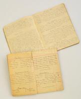cca 1930-1940 2 db kézzel írt receptfüzet (ételek, dzsemek, lekvárok)