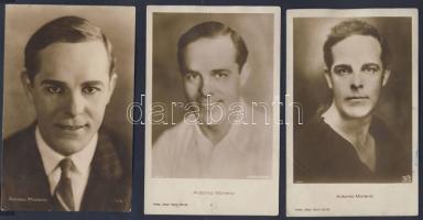 3 db képeslap Antonio Moreno filmszínészről