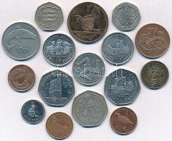 Nagy-Britannia / Írország 1957-2004. Vegyes 16db-os forgalmi érme tétel, nagyrészt Man-szigeti kiadások T:2,2- Great Britain / Ireland 1957-2004. Mixed 16pcs of circulating coins, mainly Isle of Man issues C:XF,VF
