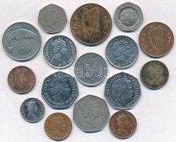 Nagy-Britannia / Írország 1957-2004. Vegyes 16db-os forgalmi érme tétel, nagyrészt Man-szigeti kiadá...