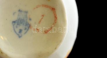 Zsolnay hiányos mokkás készlet, matricás, jelzett, kopott