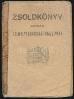 1943 Ügyvédjelölt számára kiállított (Ungarische Wehrmacht) zsoldkönyv, egyéb katonai okmányokkal
