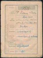 1943 Ügyvédjelölt számára kiállított (Ungarische Wehrmacht) zsoldkönyv, egyéb katonai okmányokkal