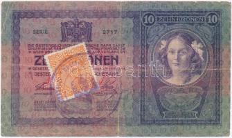 1904. 10K hamis SHS bélyeggel és bélyegzéssel (fake overprint and stamp) T:III-
