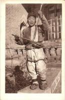 Xianxian, Síenhsíen; Kínai misszió. Zenélő vak koldus / Chinese Mission. Blind musician beggar, folklore (EK)
