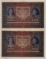 Lengyelország 1920. 5000M (3x) T:III,III-
Poland 1920. 5000 Marek (3x) C:F,VG