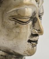 Tibeti ezüst (Ag. 50% alatti ezüst tartalommal) Buddha fej, jelzés nélkül, m:22 cm