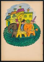 1941 Róna Emy (1904-1988): Illusztráció az Játékország c. könyvhöz. Akvarell, papír, jelzés nélkül, 24x17 cm