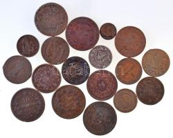 Vegyes fémpénz tétel a 18-19. századból (18xklf) T:2-3- Mixed coin lot from the 18th-19th centuries (18xdiff) C:XF-VG