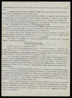 Berecz Ottó győröcskei tanító és zenész 3 gépelt oldalas, 1960-ban írt észrevételei az 1880-1914 köz...