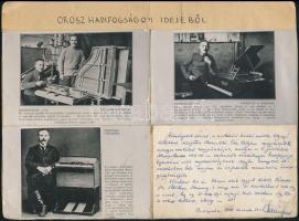 1958 Berecz Ottó győröcskei tanító és zenész 1916-1919 közötti orosz hadifogságban készített zongorá...