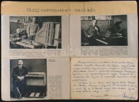 1958 Berecz Ottó győröcskei tanító és zenész 1916-1919 közötti orosz hadifogságban készített zongorá...