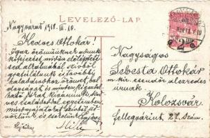 Nagyvárad, Oradea; Szigligeti színház, Emke kávéház. Sebesta Ottokár csendőr alezredesnek címzett le...