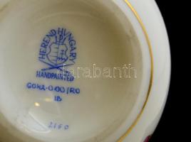 Herendi Rotschild mintás tojás dobozka, kézzel festett, jelzett, hibátlan, m:10 cm