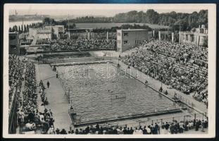 1949 Béke kupa győztes FTC vízilabda csapat tagjai által aláírt képeslap, köztük Dr. Demjén Ottó, Né...