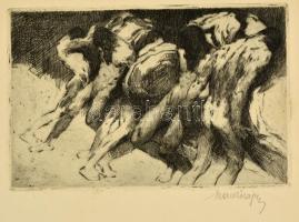 Markó Lajos (1882-?):Dante illusztrációk (5 db). Rézkarc, karton, jelzett, 14×19 cm (5×)