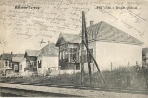 Balatonberény, Páli villák, Bolgár villa, vasúti sínek. Neumark Adolf kiadása (EK)
