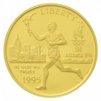Amerikai Egyesült Államok 1995W 5$ Au "Atlanta Olimpia 1996" eredeti dísztokban, lezárt ka...