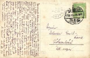 1909 Balatongyörök, a levélíró villája építés közben. Art Nouveau keret. photo