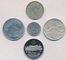 Vegyes 5db-os tétel, benne Fe hamis kínai érmék (fake Chinese coins), osztrák és szovjet pénzérmék T:vegyes