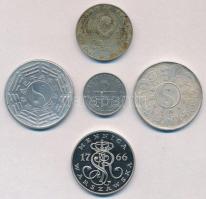 Vegyes 5db-os tétel, benne Fe hamis kínai érmék (fake Chinese coins), osztrák és szovjet pénzérmék T...