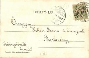 Debrecen, Hatvan utca, Kovács üzlete, villamos sínpálya építése. Pongrácz Géza kiadása