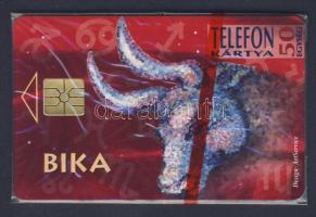 1995 Horoszkóp: Bika 50 egységes használatlan telefonkártya eredeti csomagolásban