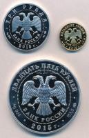 Oroszország 2015. 3R ezüstözött + 25R ezüstözött  + 50R aranyozott, replikák T:PP 
Russia 2015. 3 R...