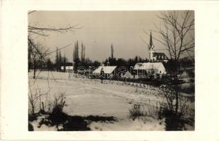 1932 Kadarkút, Református templom, télen. photo