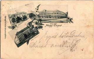 1898 Nagyenyed, Aiud; Városház, Bethlen kollégium, leány iskola / town hall, boarding and girl schools. floral