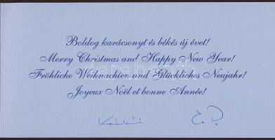 2000 Kovács László külügymiiniszter aláírása üdvözlőlapon