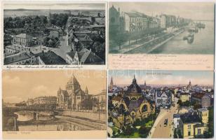 7 db RÉGI képeslap külföldi városok zsinagógáival. Judaika / 7 pre-1945 European town views with synagogues. Judaica; Dortmund, Bonn, Volgast, Komotau, Strasbourg