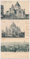 7 db RÉGI képeslap külföldi városok zsinagógáival. Judaika / 7 pre-1945  European town views with sy...