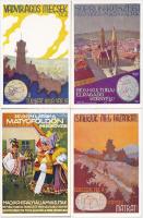 8 db RÉGI magyar turisztikai reklám motívumlap / 8 pre-1945 Hungarian tourism advertisement motive cards