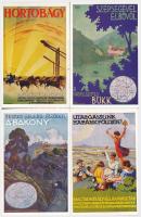 8 db RÉGI magyar turisztikai reklám motívumlap / 8 pre-1945 Hungarian tourism advertisement motive c...