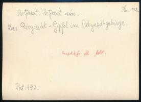 cca 1910 Retyezát, a Retyezát-csúcs, Erdélyi Mór felvétele, hátulján feliratozva, pecséttel jelzett,...