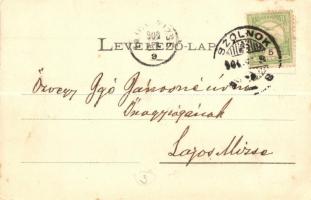 1904 Szolnok, Szolnoki részlet a Zagyva folyóval, híd. Szigeti H. fényképész kiadása (EK)