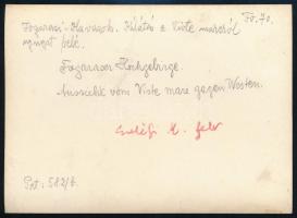 cca 1910 Fogarasi-havasok, kilátás a Nagy-Vistről nyugat felé, Erdélyi Mór felvétele, hátulján felir...